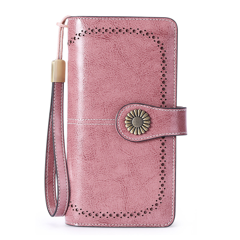 Long Zip Leather Ladies Wallet
