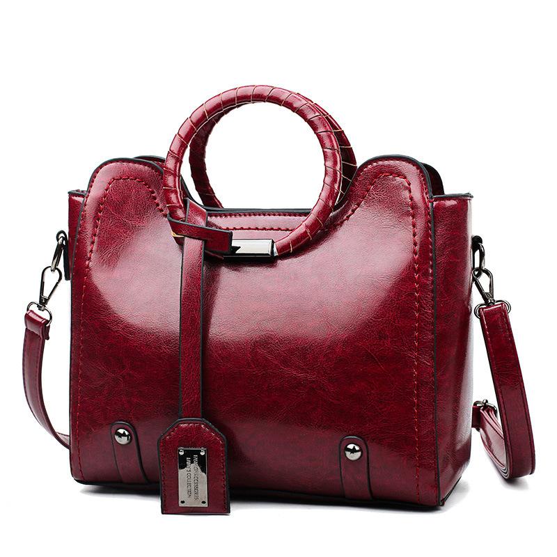 Fashionable oilskin versatile women's single shoulder diagonal women's bag