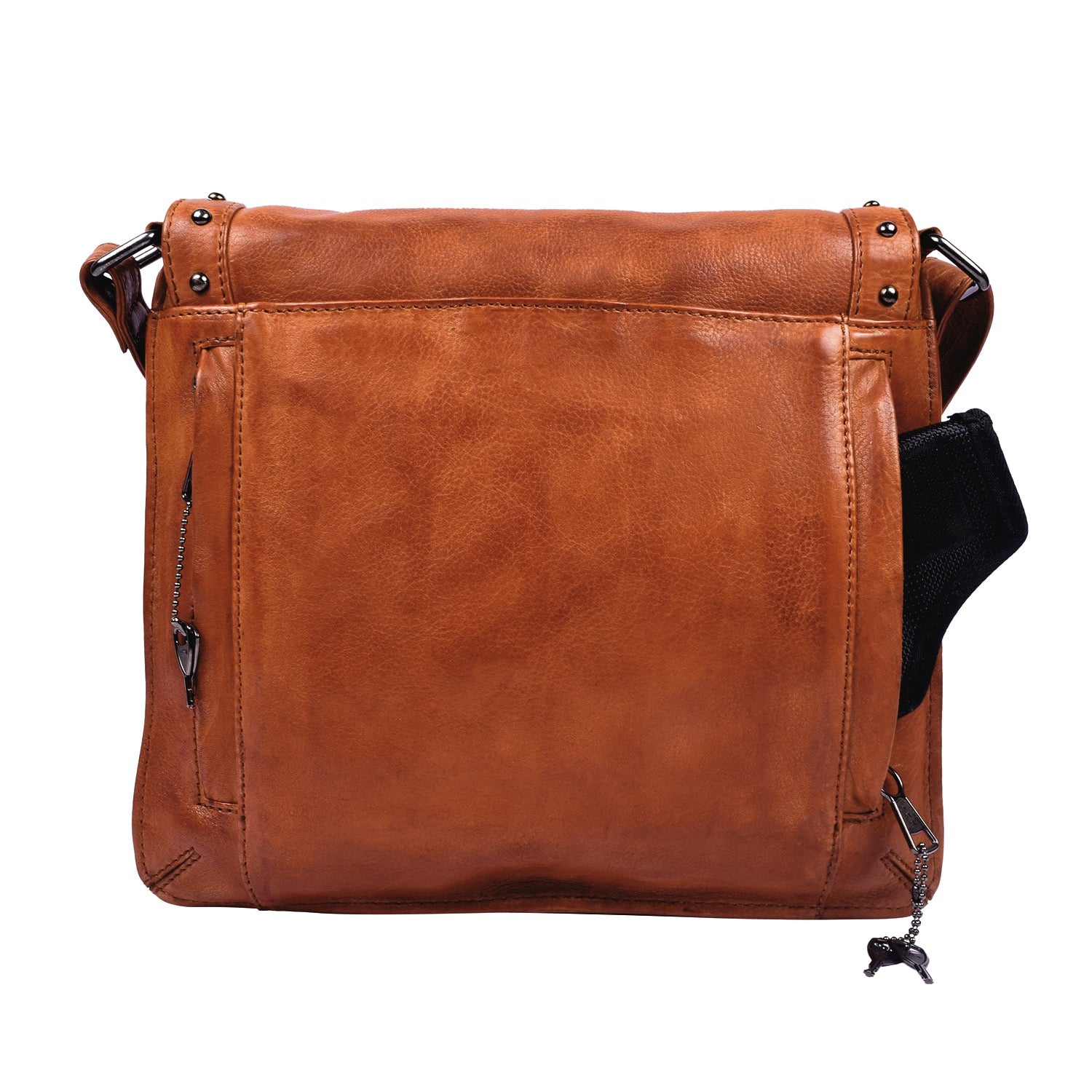 Cognac Monroe Leather Concealed Carry Crossbody Purse