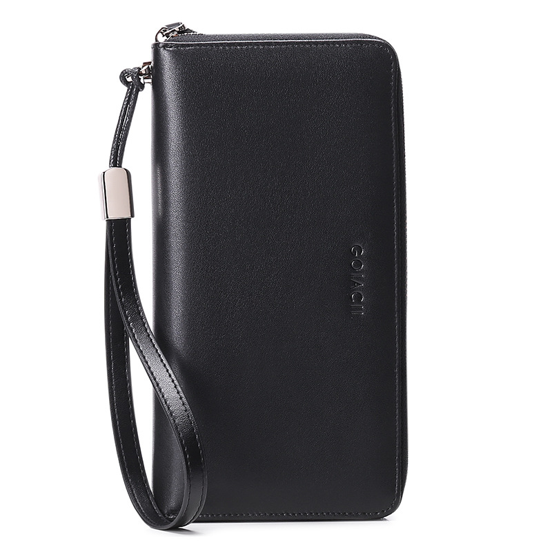 Antimagnetic Leather Zip Bag