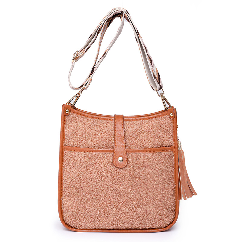 Women Plush Crossbody Bags Shoulder Bucket Bags
