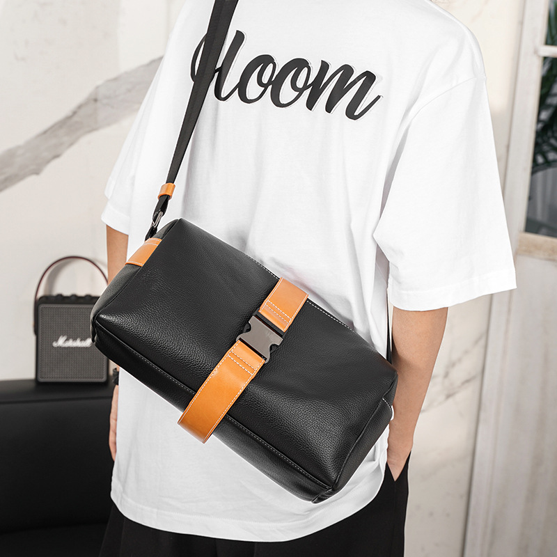 High Quality Personalized Men's Soft Leather Single Shoulder Crossbody Bag
