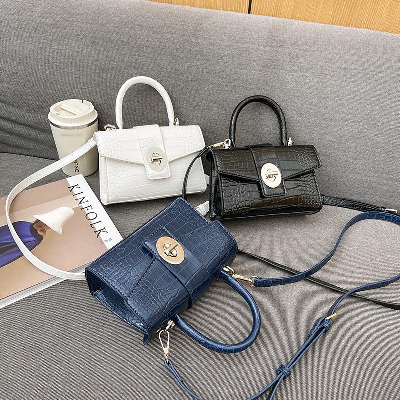 Retro Simple Small Square Bag Casual Handbag Stone Pattern Fashion Foreign Style Shoulder Messenger Bag Ladies Bag