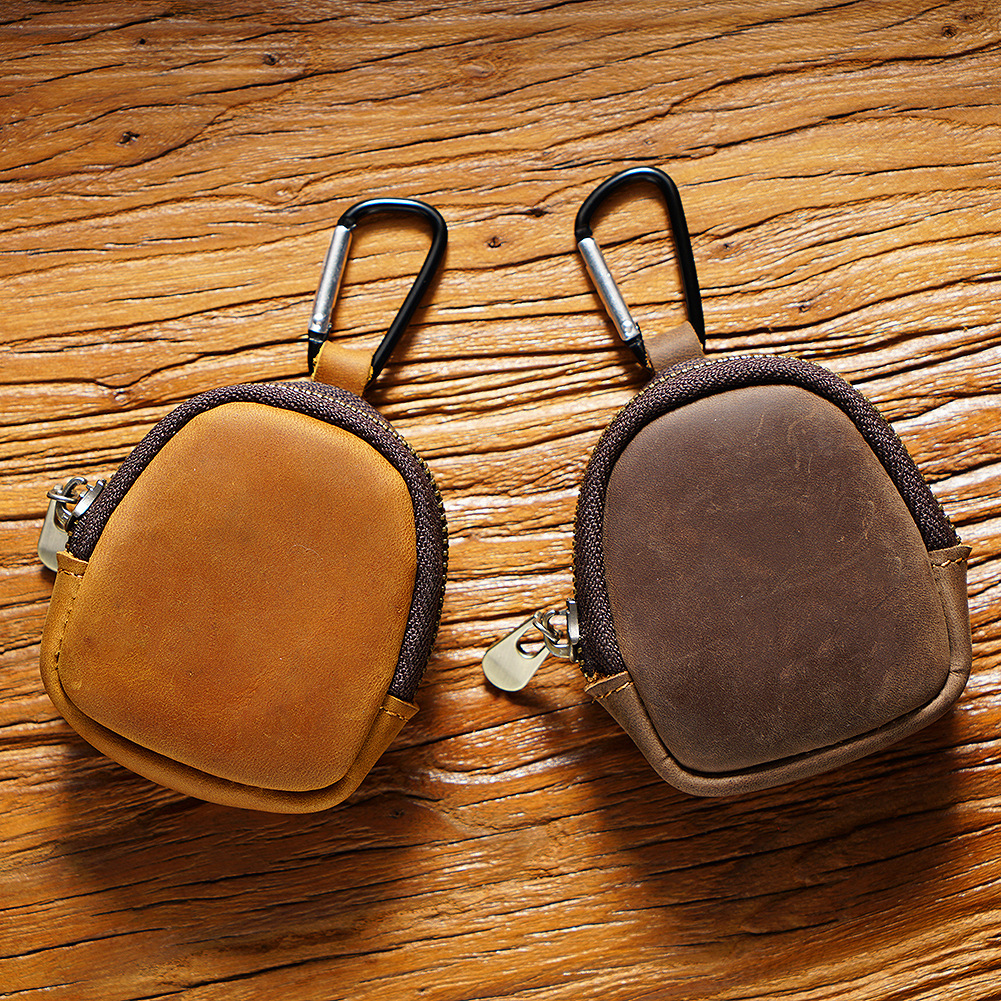 Original Youth Cowhide Coin Bluetooth Headset Key Case