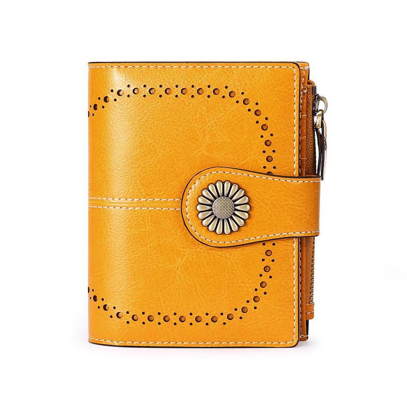 Women Wallet Genuine Leather Bifold Purse