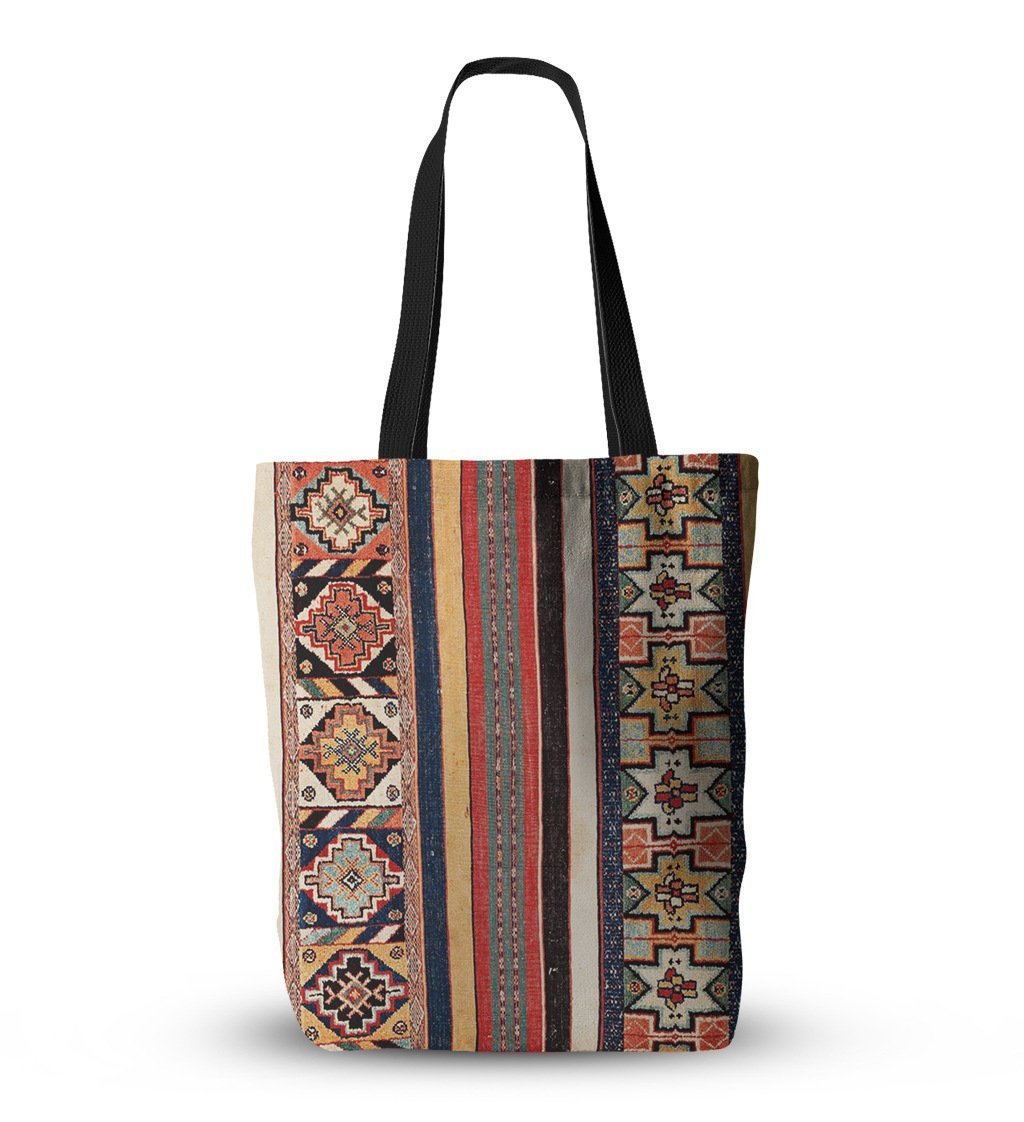 Bohemian ethnic style one-shoulder canvas shopping bag