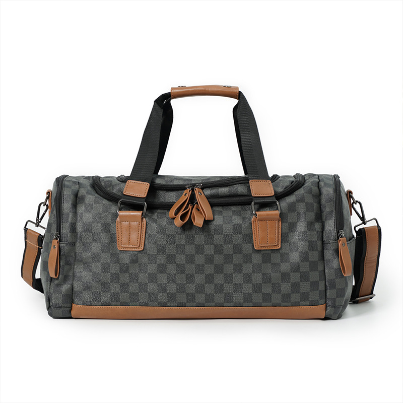 New Korean Fashion Casual Plaid Travel Fitness Bag