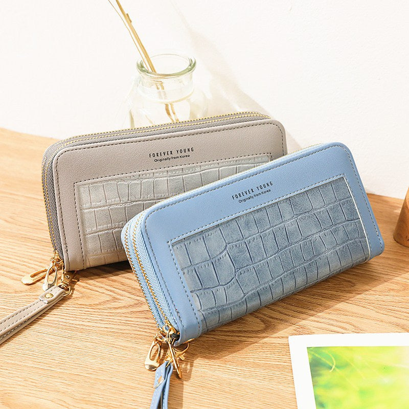 Long stone texture wallet