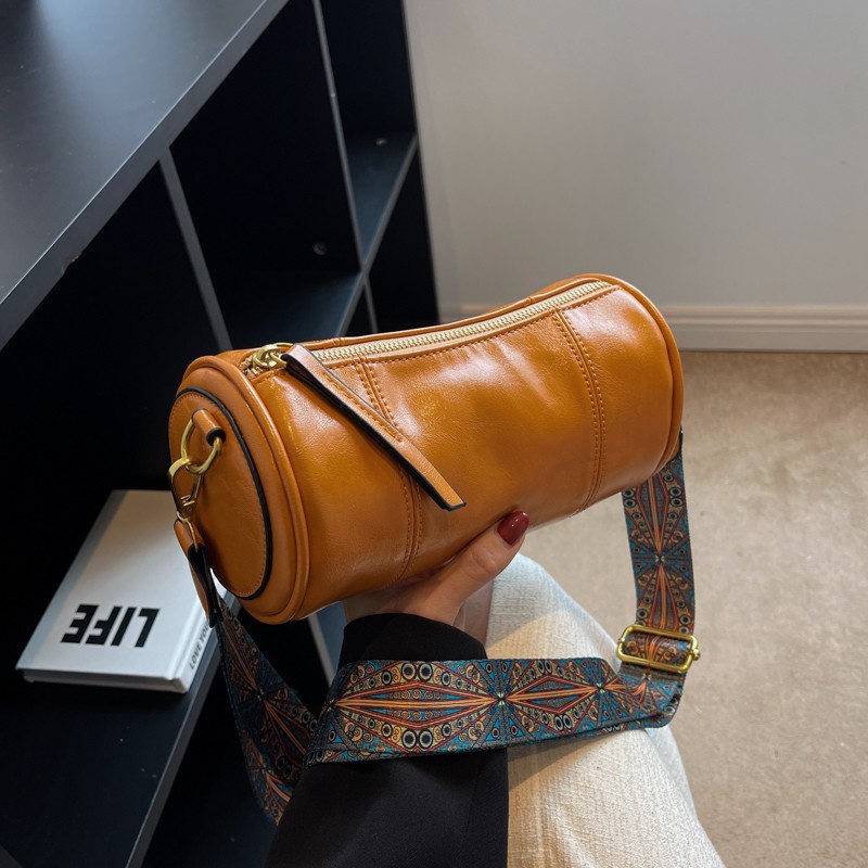 Retro Cylinder Bag Crossbody Bag
