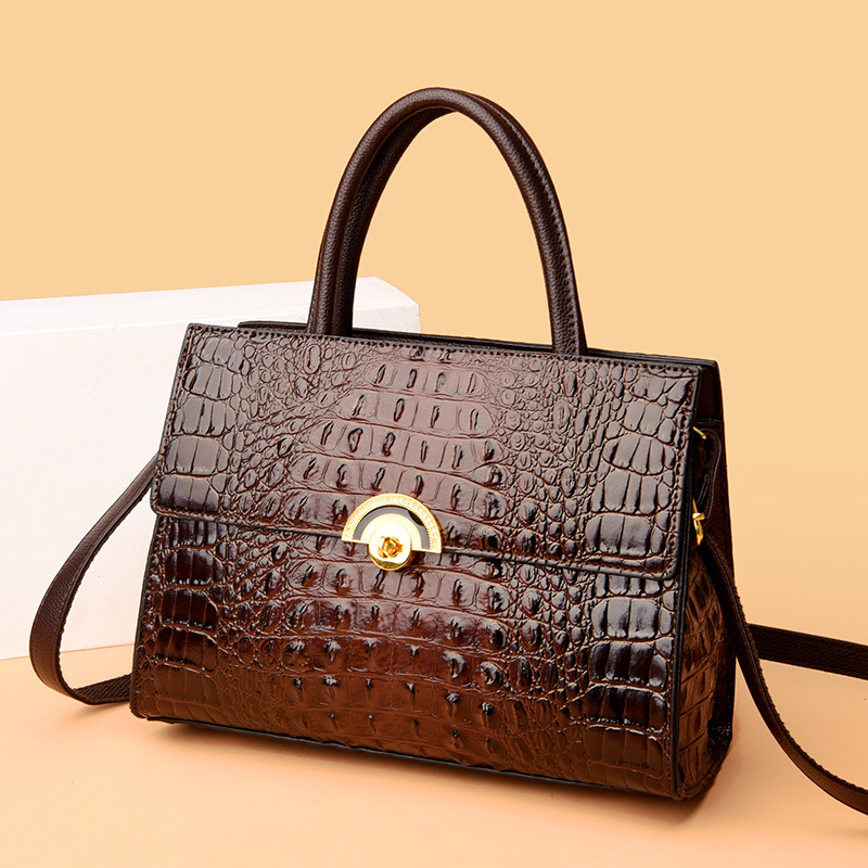 High-capacity Alligator Ladies Portable Diagonal Bag