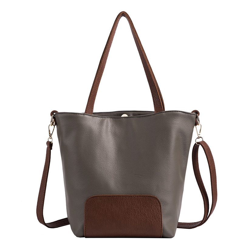 New Casual Retro Large Capacity PU Female College Tote Bag