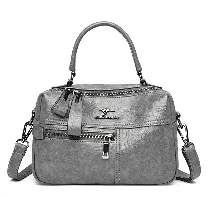 Simple One-Shoulder Crossbody Bag Soft Leather