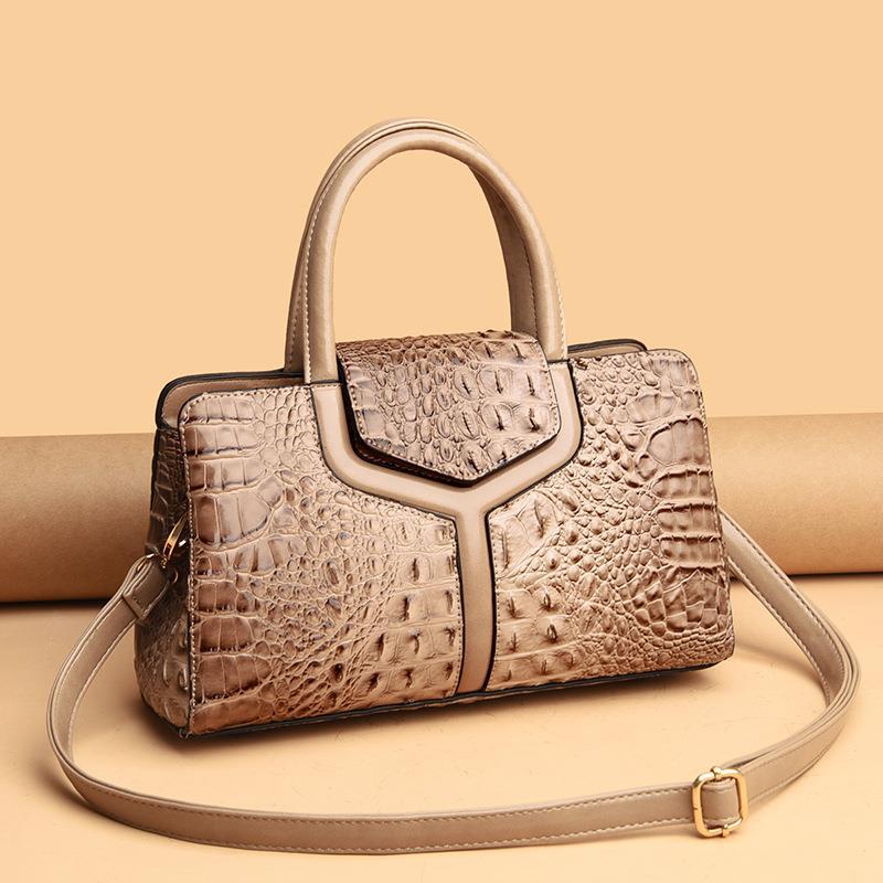 New Retro High Quality Crocodile-Print Ladies Handheld One-Shoulder Tote