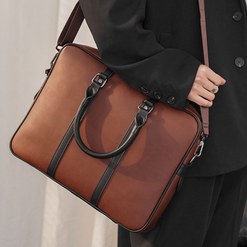 New Fashion Light Business Cross Retro Portable Shoulder Document Diagonal Bag