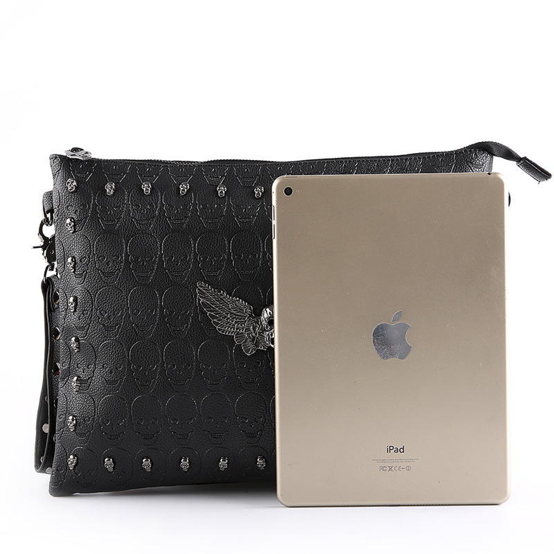Korean Style Trendy Male Rivet Ghost Clutch Bag