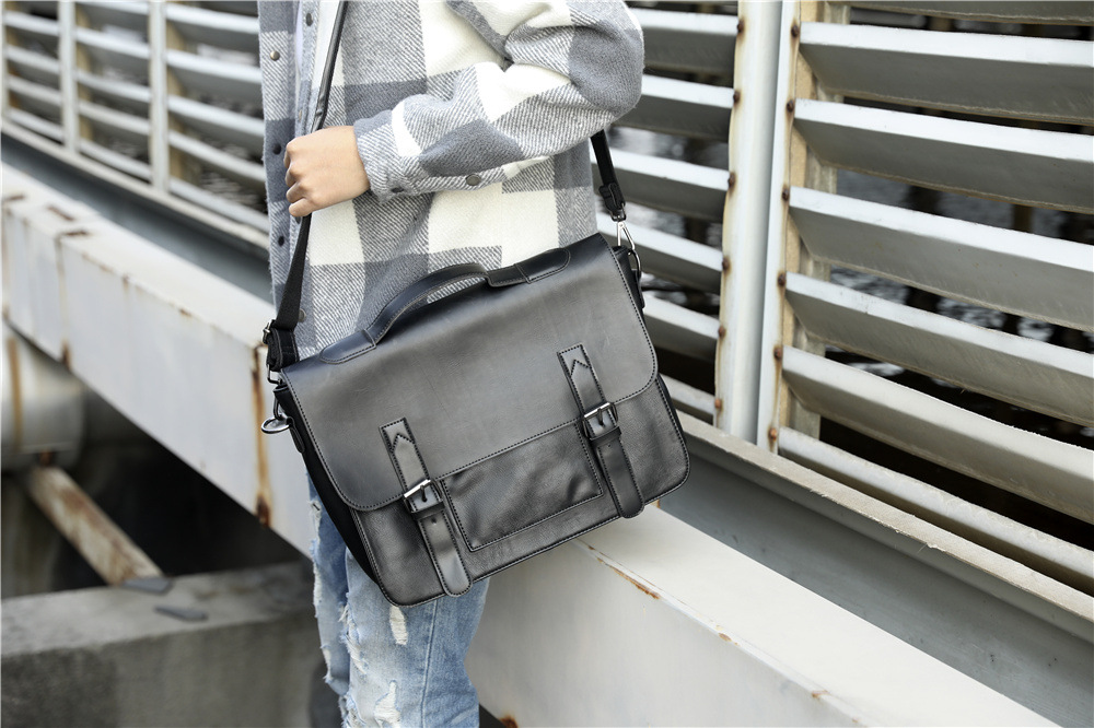 Men's Retro Fashion Casual One-shoulder Crossbody Briefcase