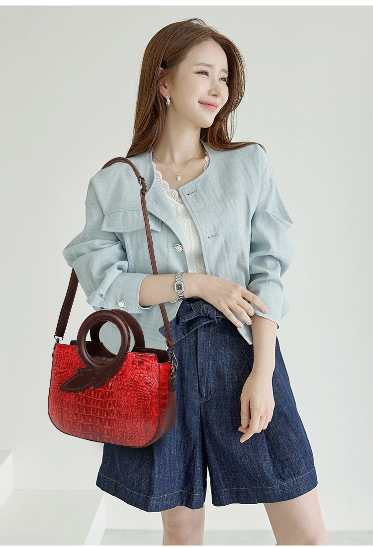 New Fashion Joker Banquet Retro Crocodile Single Shoulder Crossbody Bag