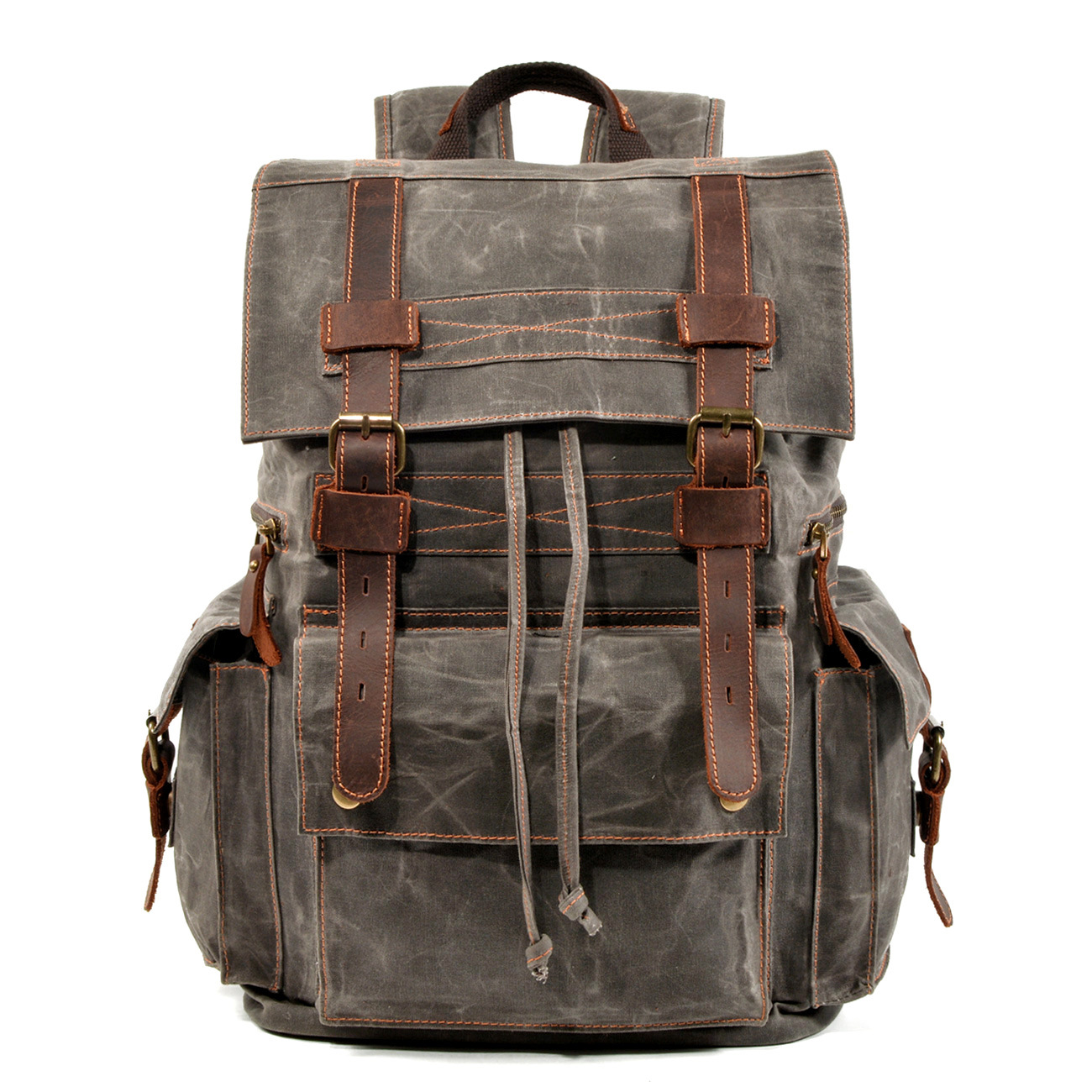 Retro Backpack Leather Mountaineering Bag