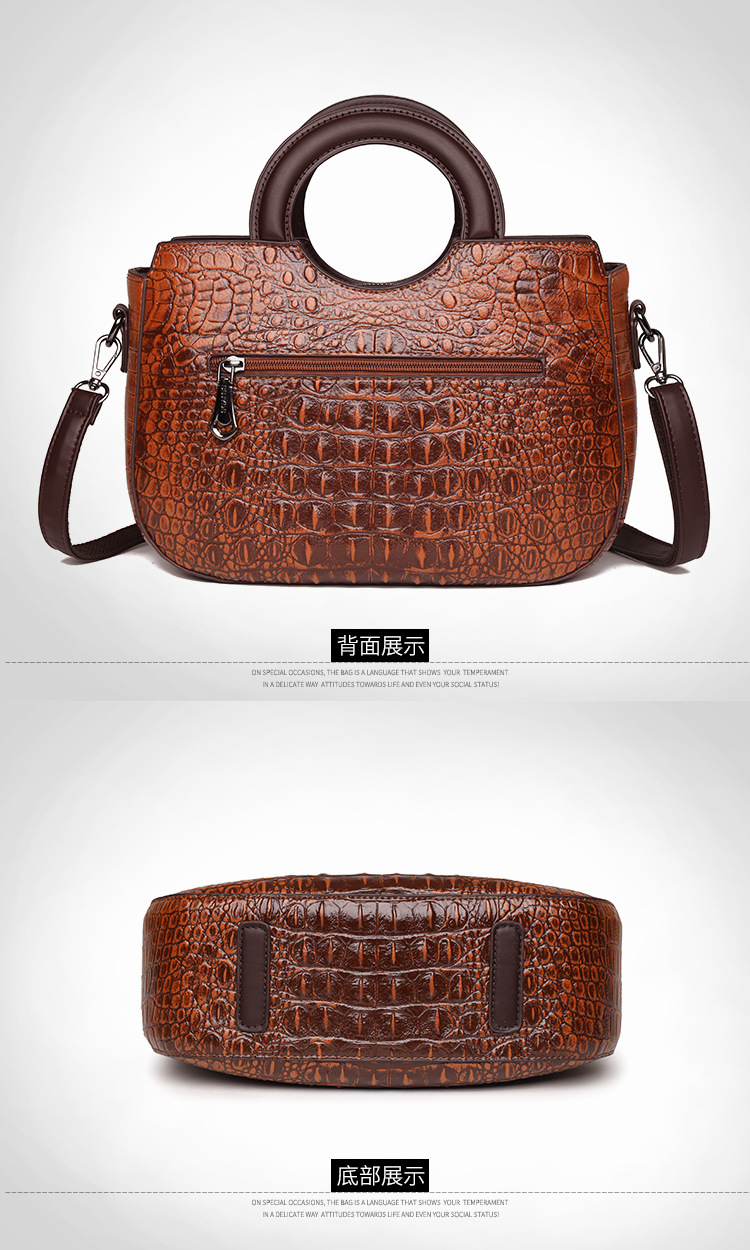 New Fashion Joker Banquet Retro Crocodile Single Shoulder Crossbody Bag