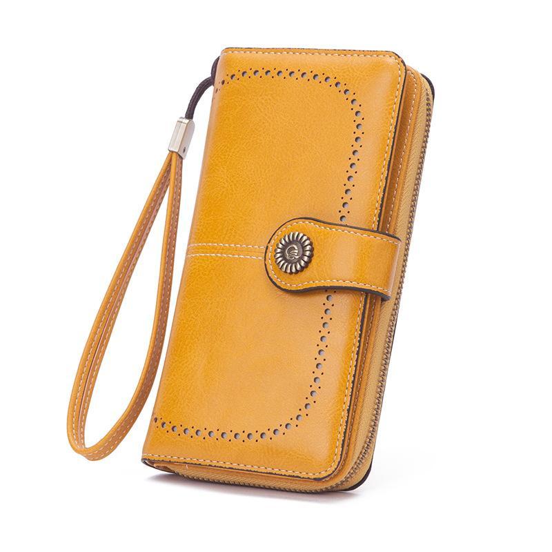 Vintage Solid Color Long Wallet