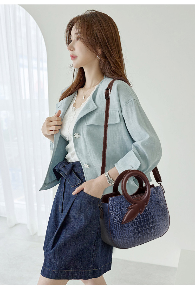 New Fashion Joker Banquet Retro Crocodile Single Shoulder Crossbody Bag